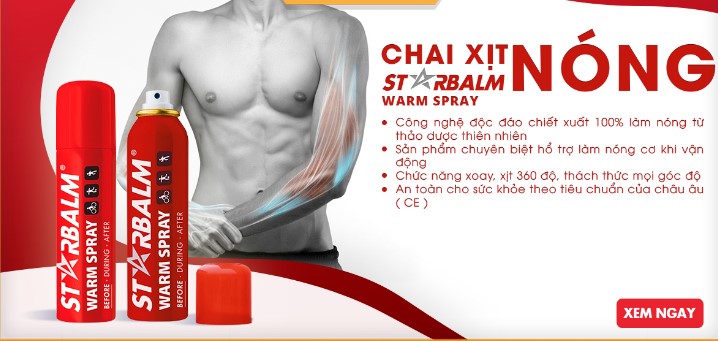 Chai xịt nóng starbalm